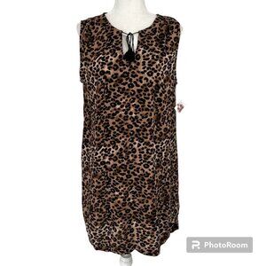 Beach lunch‎ lounge - Sleeve Casual Dress - Coverup Women’s Large Leopard